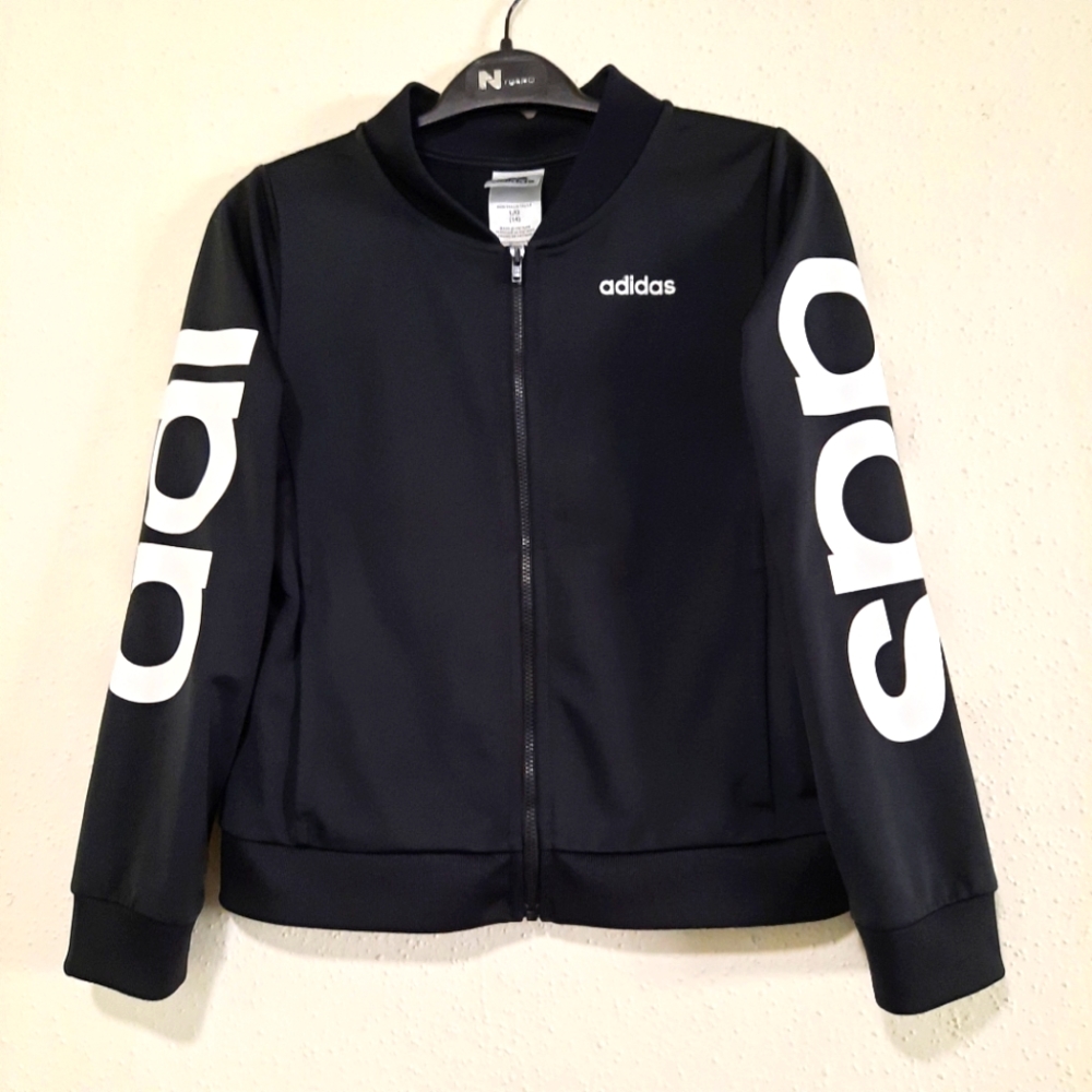 adidas black kids' jacket